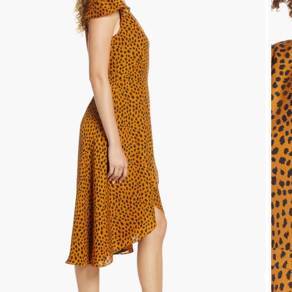 BB Dakota Wrap Leopard Print Vneck Dress. Short Sleeves. Perfect condition. Sz M - Picture 4 of 8